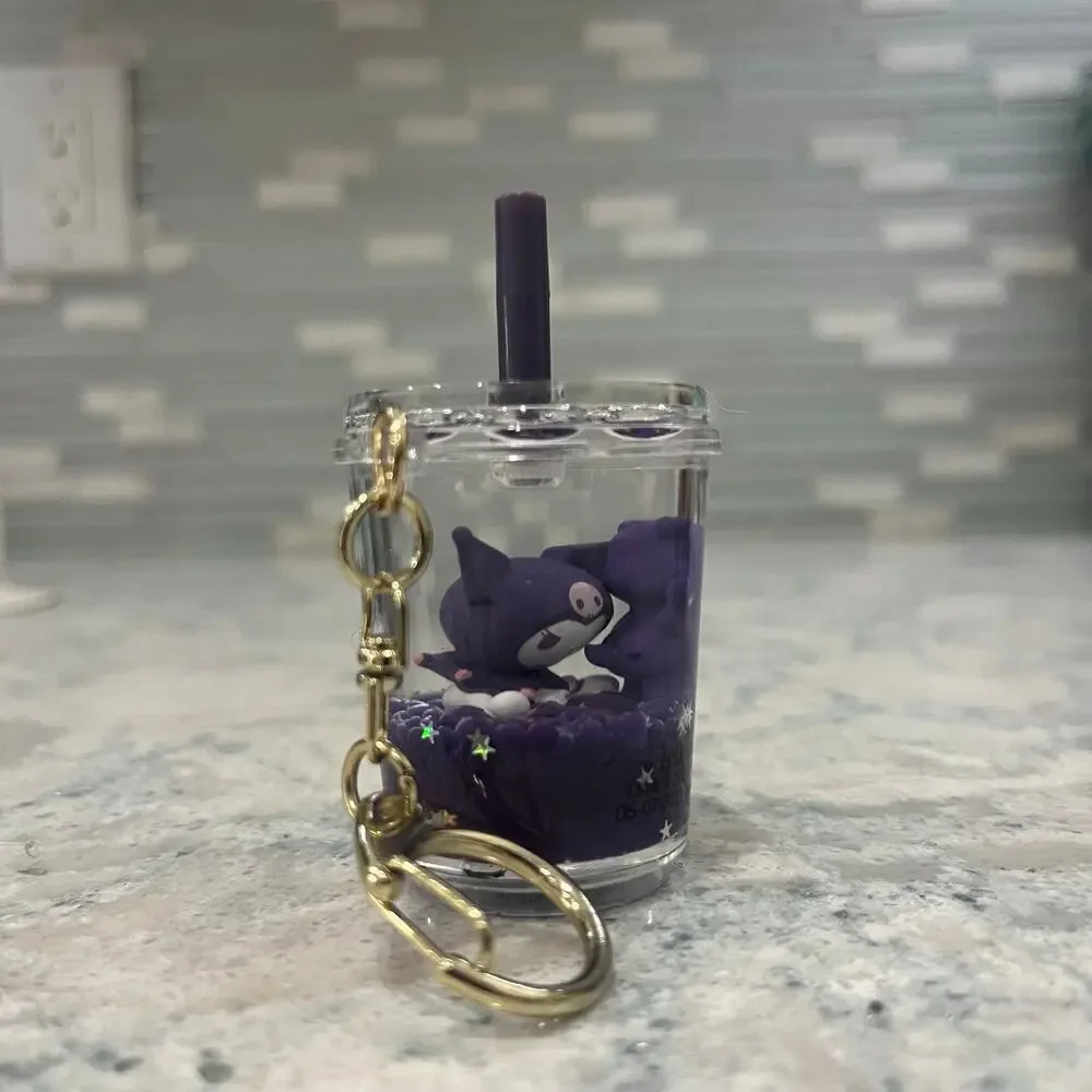 Tsunameez Hello Kitty x Care Bears Boba Keychain - Kuromi & Harmony Bear